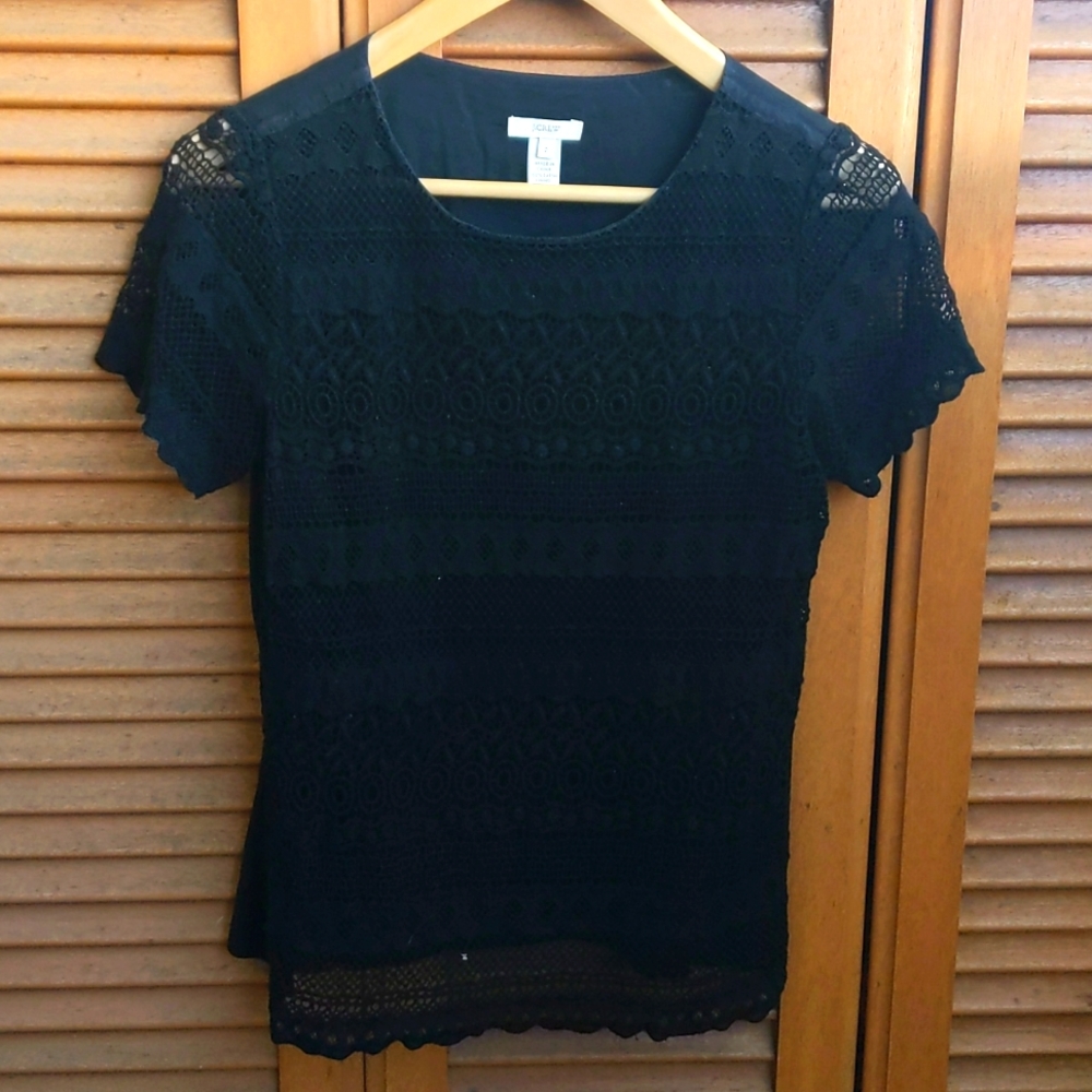 J.Crew Black Lacy Blouse
